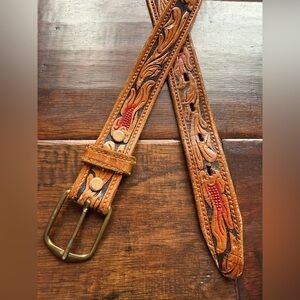 Children’s Vintage Hand-Tooled Leather Belt